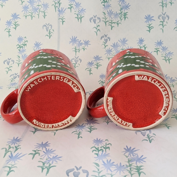 Vintage Set of 2 Waechtersbach Germany Xmas Mugs - Picture 5 of 5